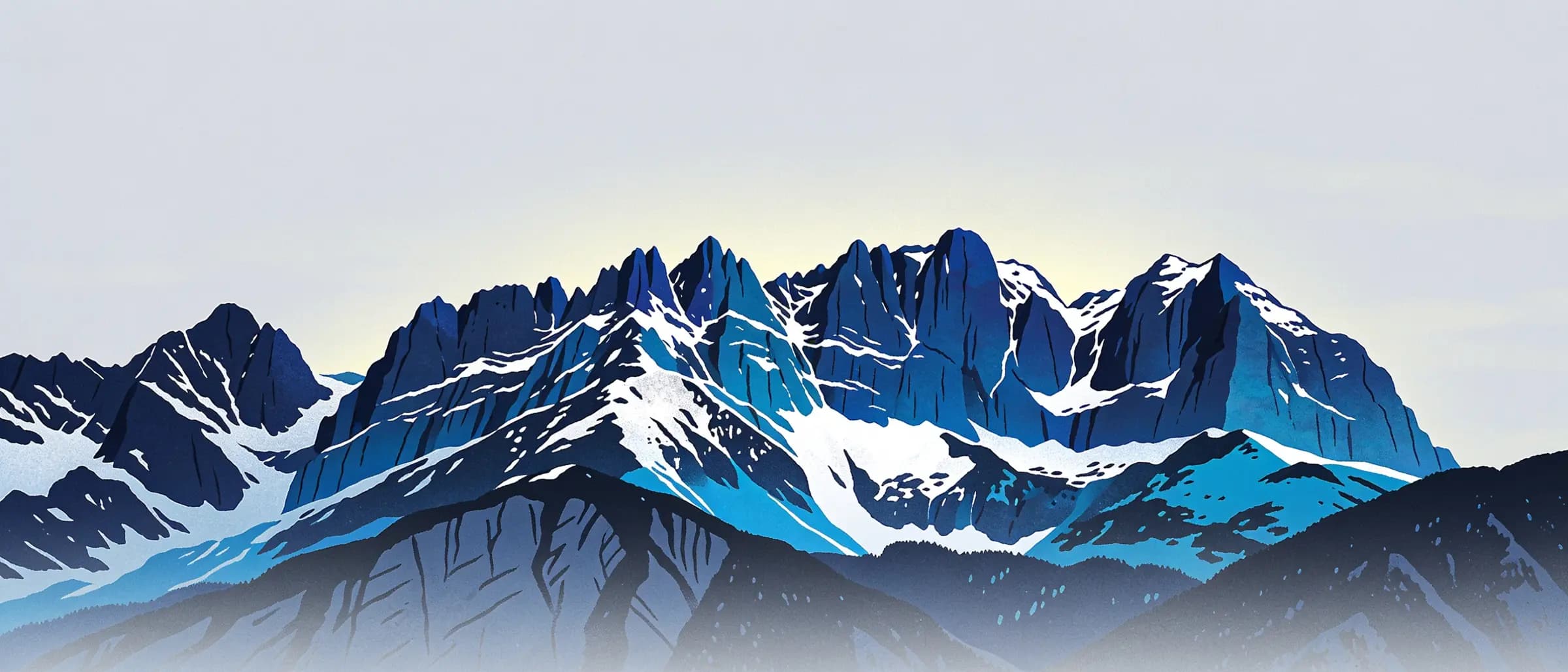 Blau illustrierte Berglandschaft als Motiv von AIdea aus Innsbruck
